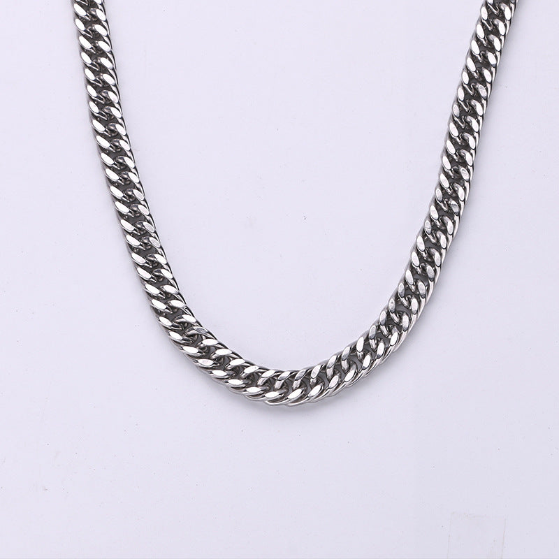 Chain Stainless Steel Double Buckle Encrypted Necklaces