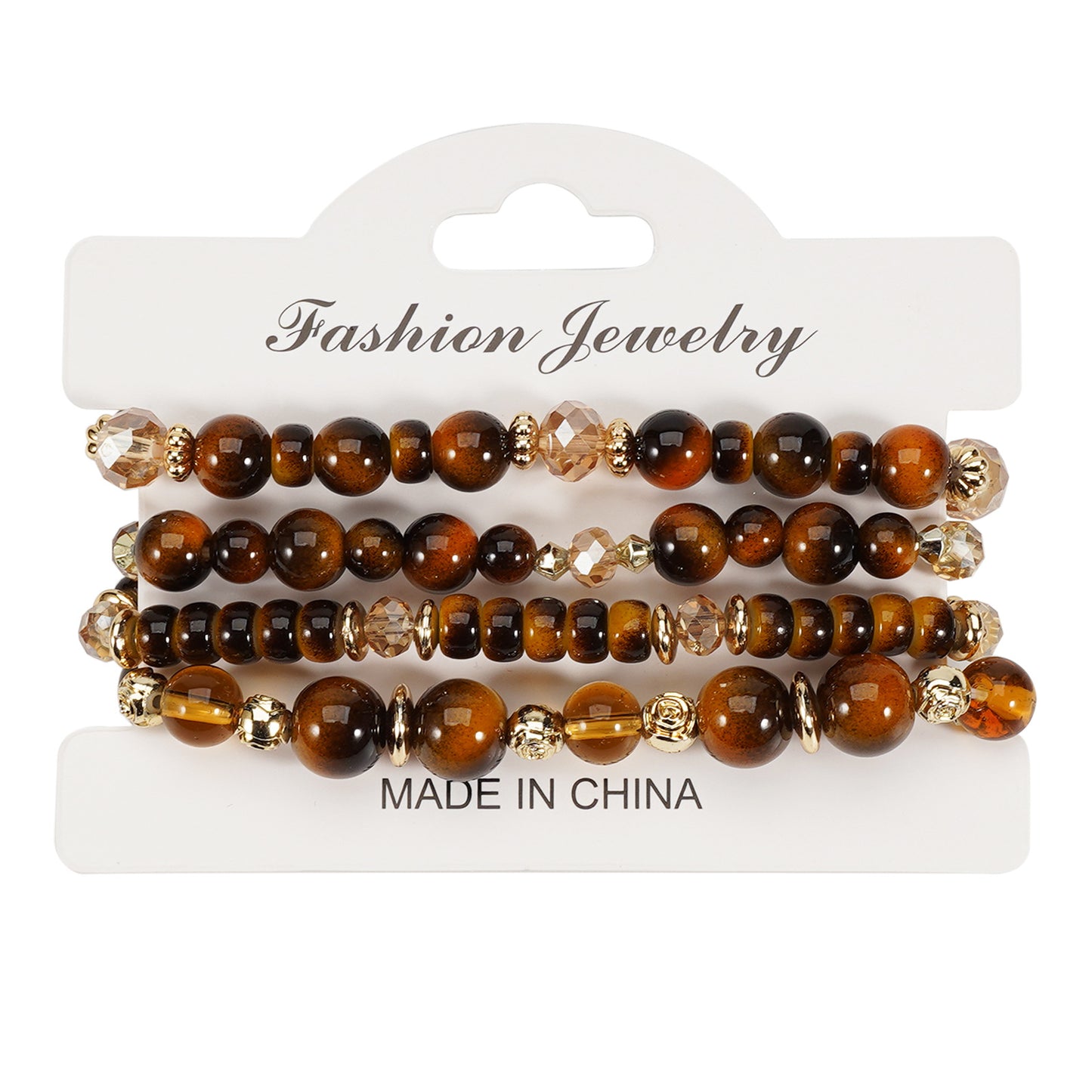 Women's & Men's Imitation Tiger Eye Stone Round Beads Jade Cat Style To Bracelet