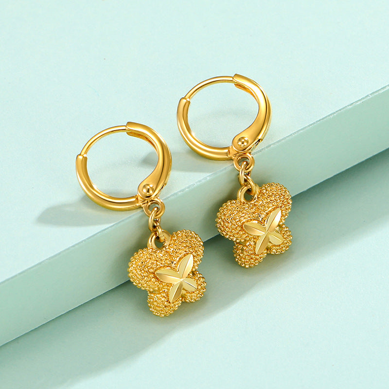 Women's Jewelry Gold Plated Mother Style Ear Clip Earrings