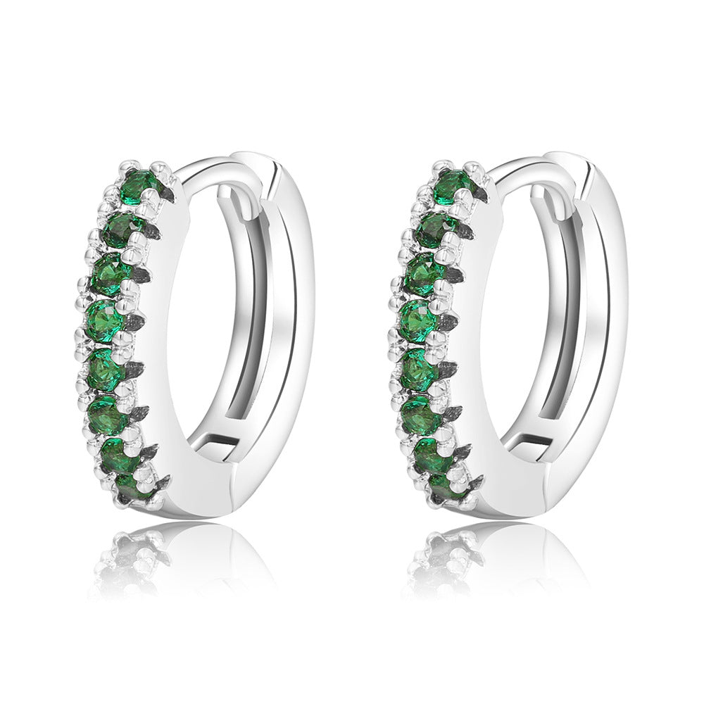 Color Zircon Geometric Ear Simple Graceful Earrings
