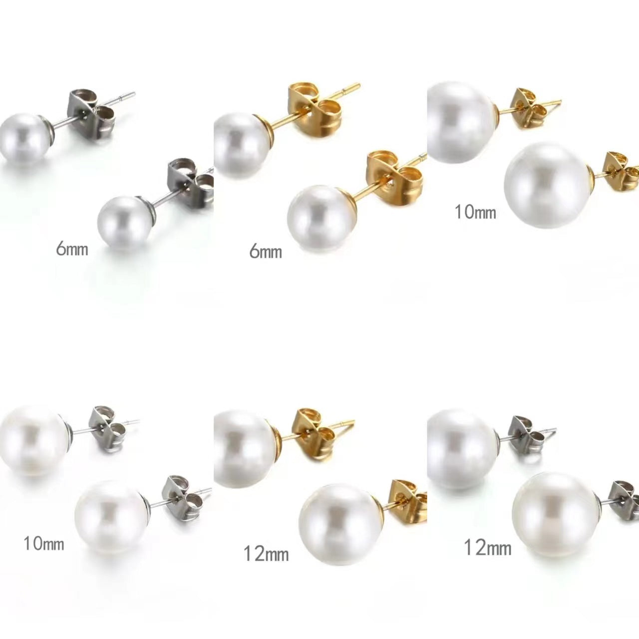 Milky White Pearl High-grade Light Luxury Perfect Circle Stud Earrings