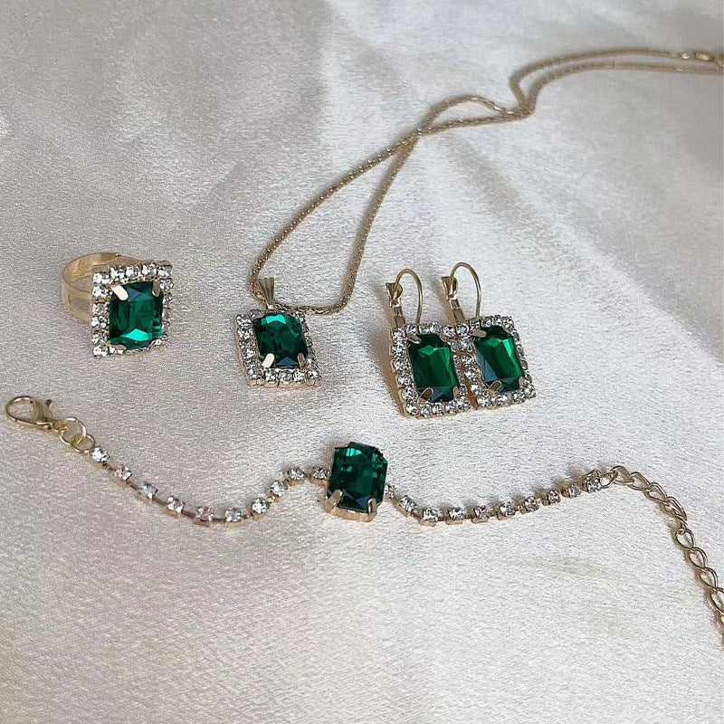 Women's Rhinestone Fashion Diamond Geometric Square Bridal Earrings