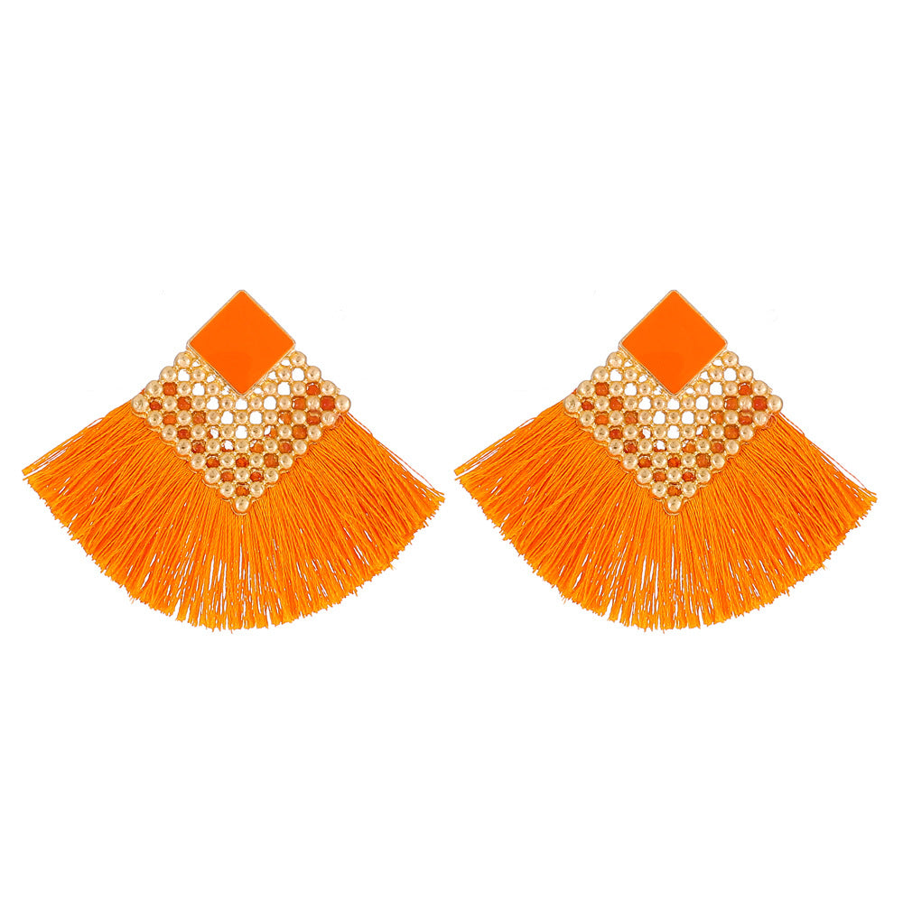 Bohemian Alloy Multicolor Tassel National Fashion Earrings