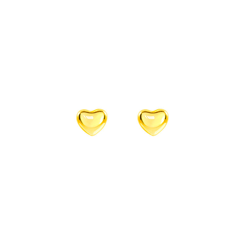 Gold Love Heart Female Niche High-grade Simple Temperament Earrings