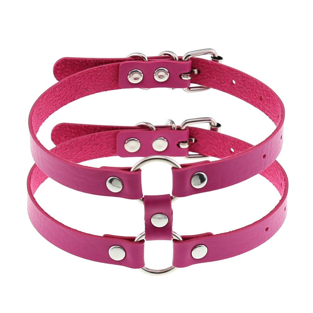 Colliers de personnalité simples en cuir de style gothique à double rangée