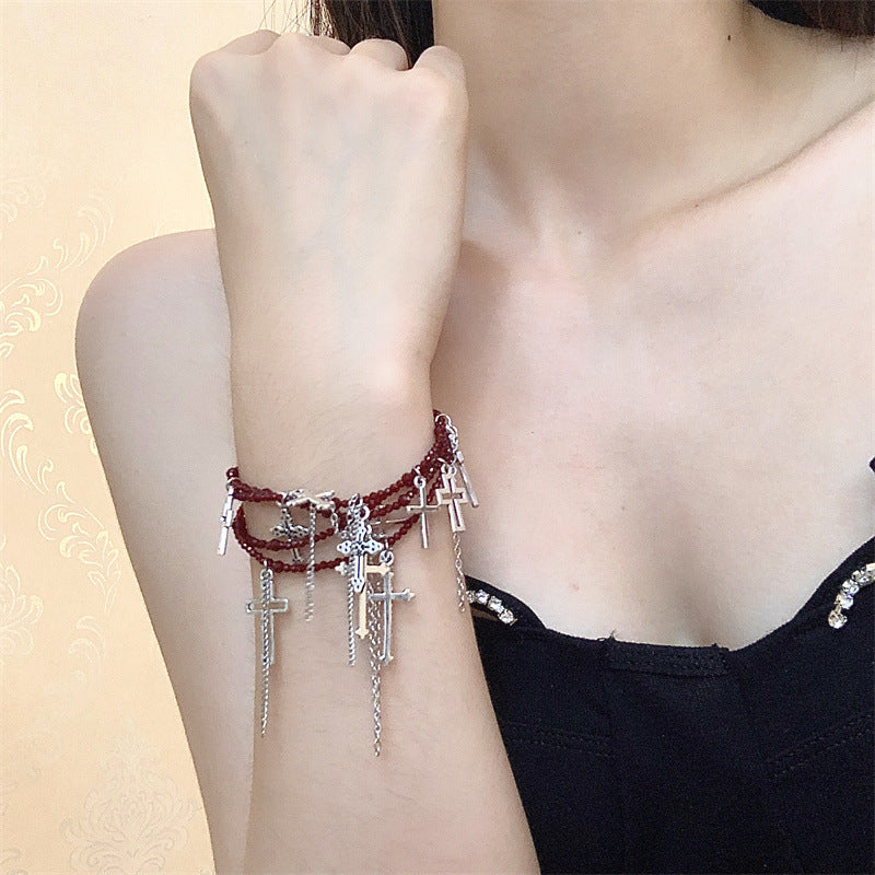 Cross Tassel Niche Temperament Neckband Clavicle Necklaces