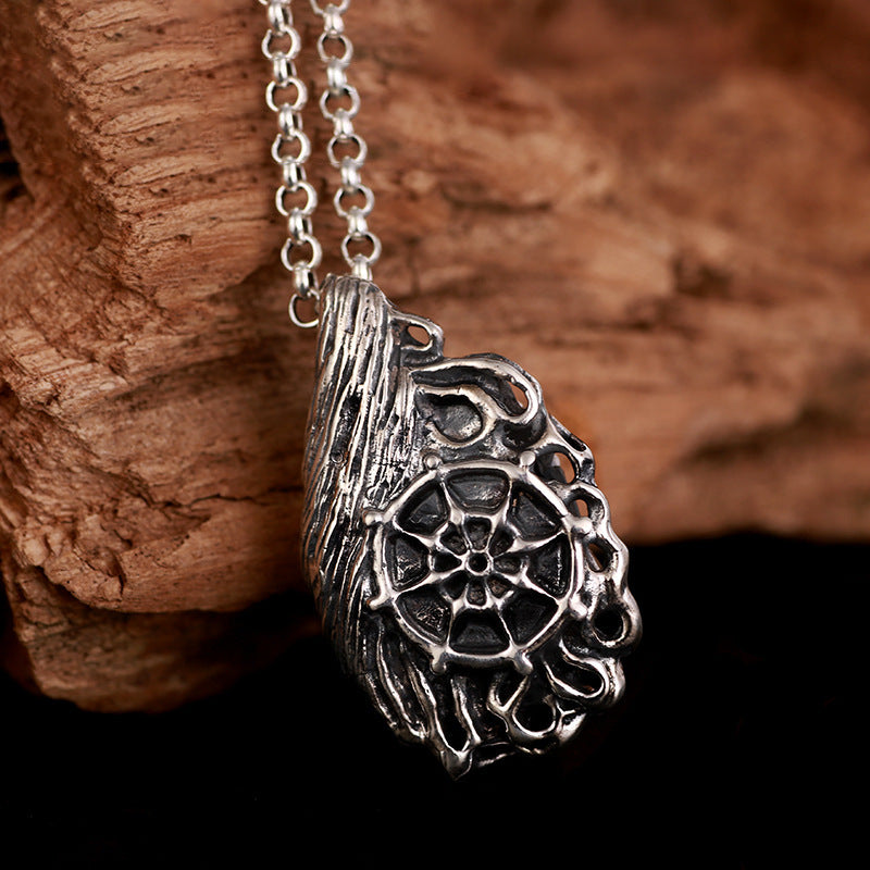 Men's Sier Pendant Buddha Magic Flash Of Thought Necklaces