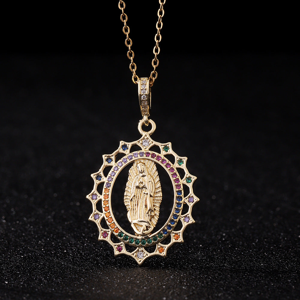 Virgin Mary Pendant Female Light Luxury Necklaces