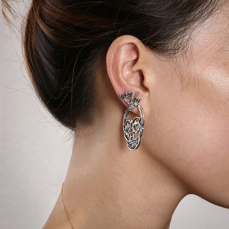 Halloween Skull Mask Personality Bee Bat Earrings