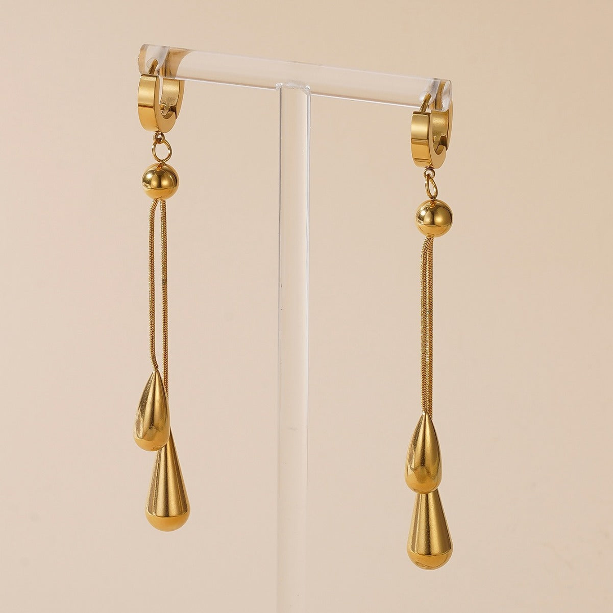 Luxury Water Drop Tassel Fashionable High-grade Titanium Jewelry Set