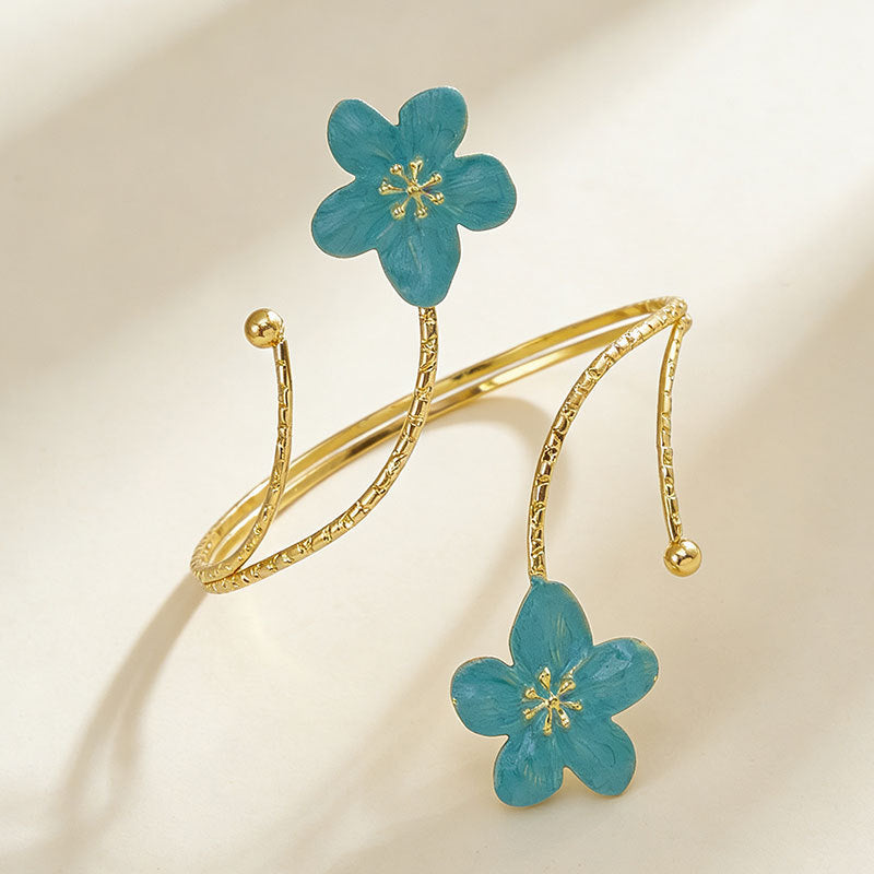 Armband Small Flower Dripping Oil Powder White Green Bracelet