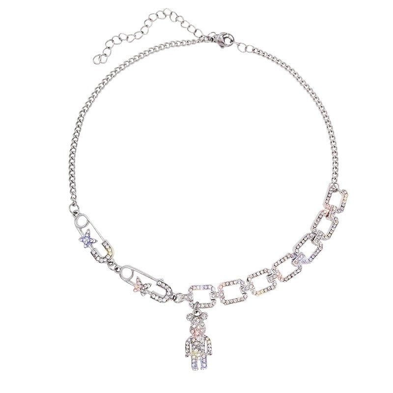 Colliers de pull ours en diamants de conception minoritaire