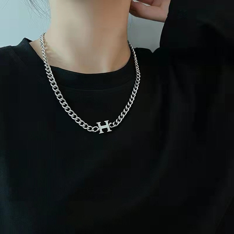 Lettre cubaine chaîne épaisse femme Hip Hop Street Style colliers