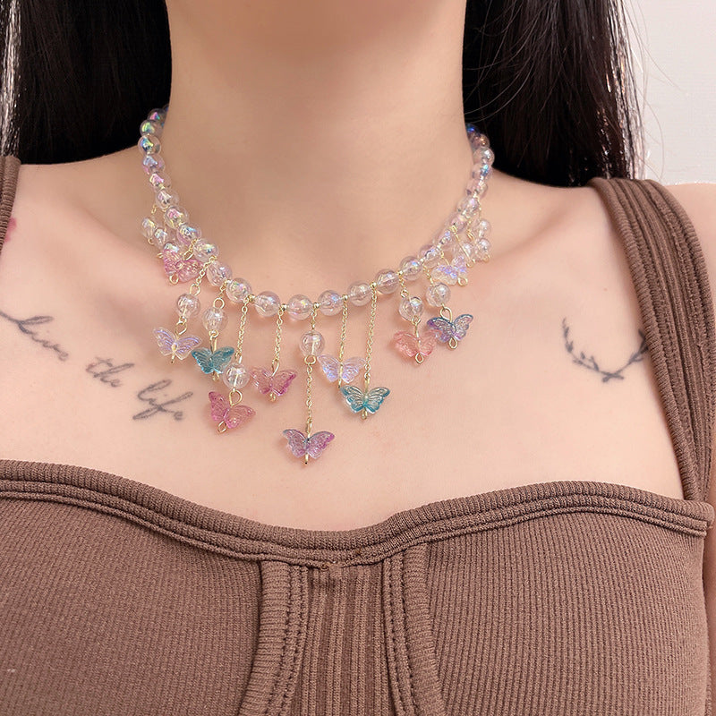 Colliers papillon en perles pour femmes, Style Mori, Design Sense