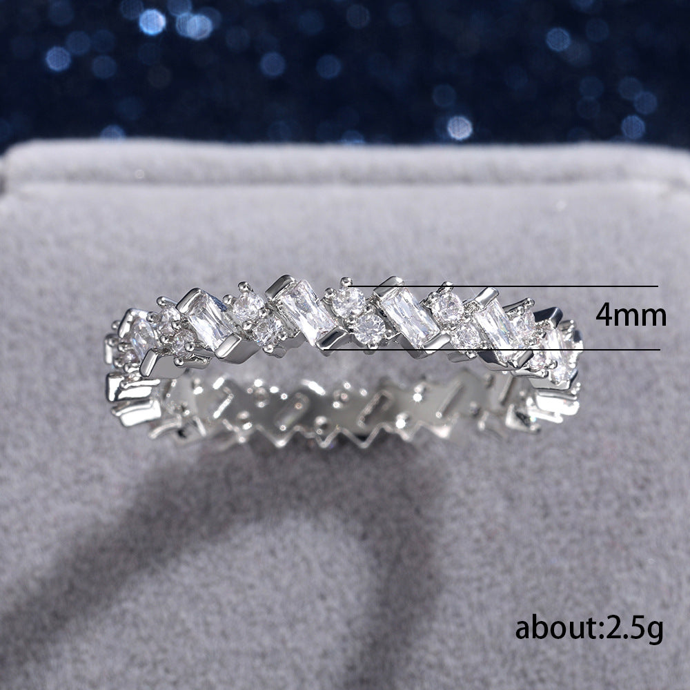 Trend quadratische Strass-Ringe für Damen mit Kupfereinlage