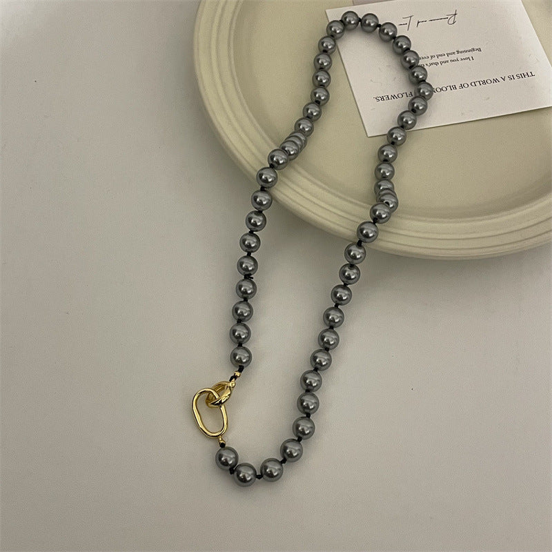 Women's Strong Light Perfect Circle Pearl High-grade Sense Niche Necklaces