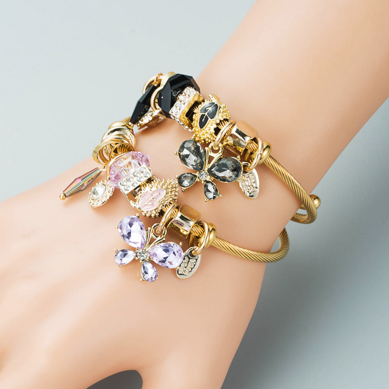 Mode Schmetterling Anhänger weiblich Gold mehr Armbänder
