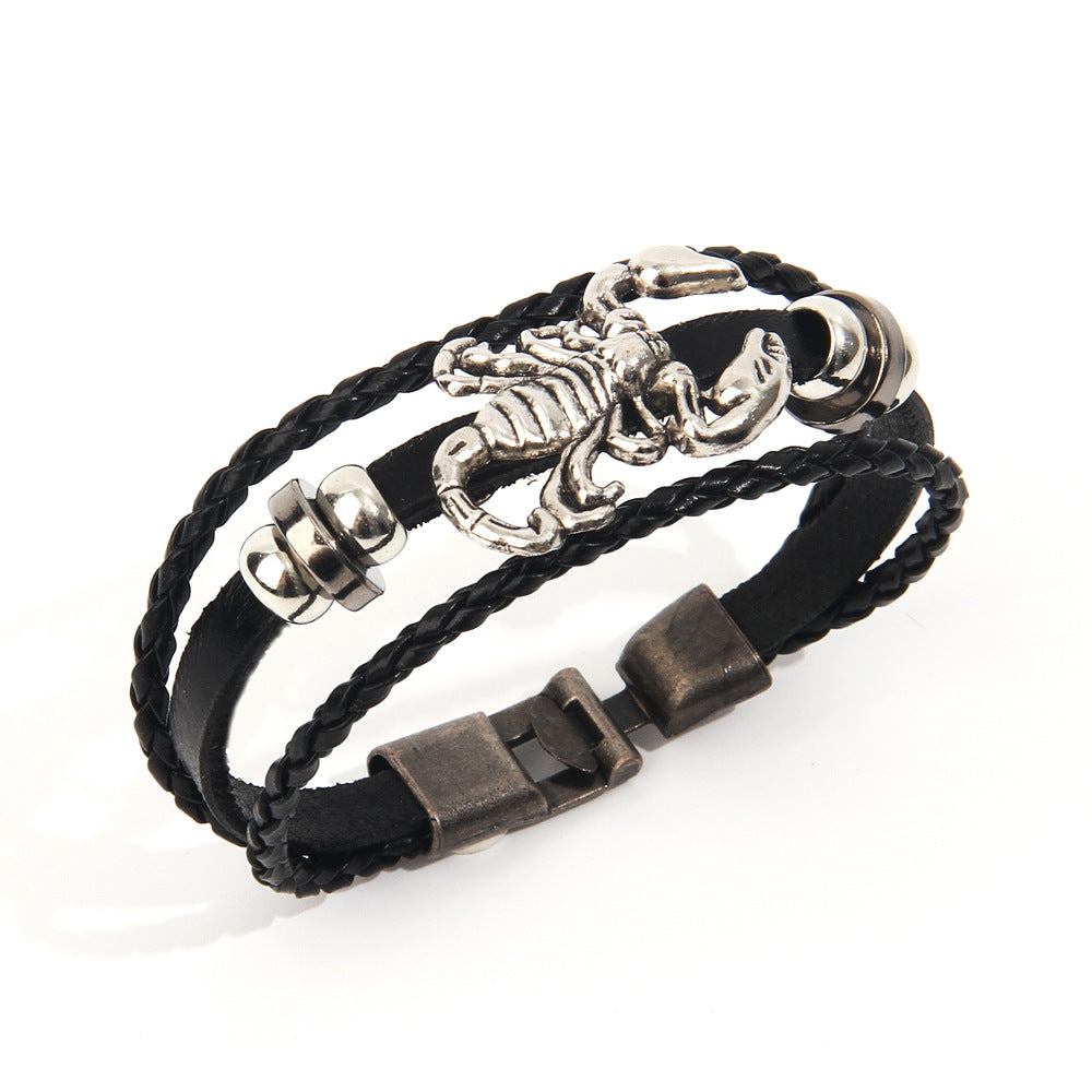 Vintage Eye Leather Beaded Scorpion Hand-woven Bracelets