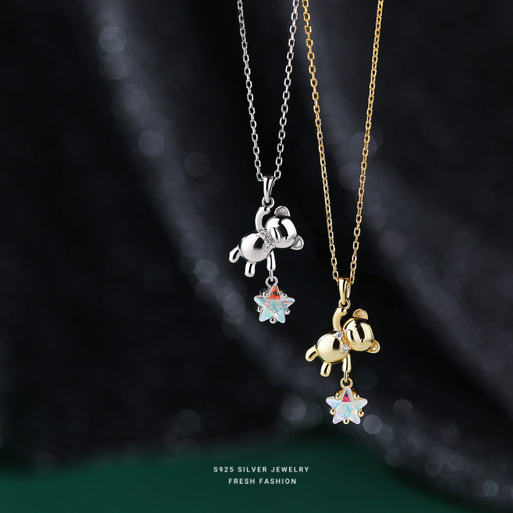 Sier Star Picking Bear – colliers coréens pour femmes