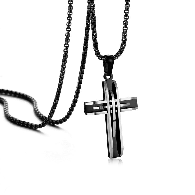 Fashion Design Combination Cross Trendy Stainless Necklace