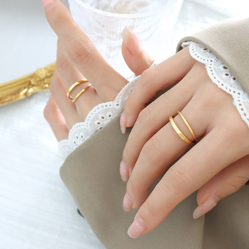 Women's Wind Niche Personality All Match Minimalism Rings
