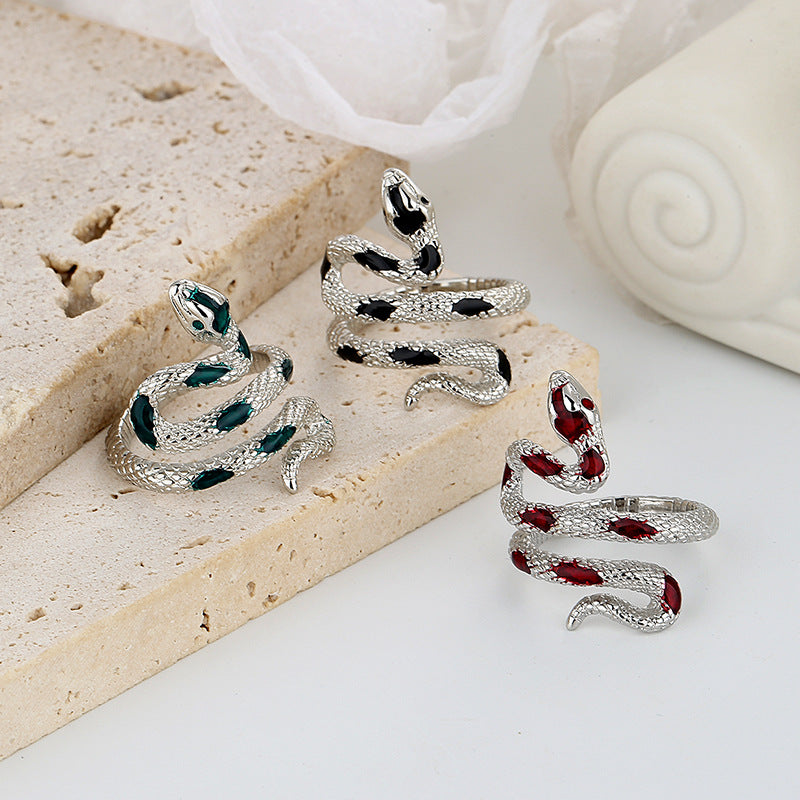Snake Epoxy High-grade Cold Wind Irregular Index Rings