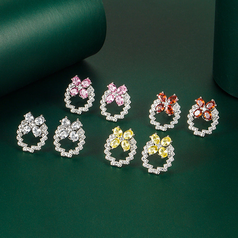 Women's Four Leaf Clover Ear Fashion Small Fresh Sier Earrings