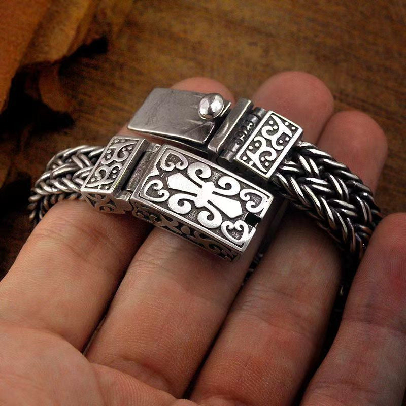 Men's Vintage Thai Hand-woven Wide Thick Trendy Domineering Bracelets