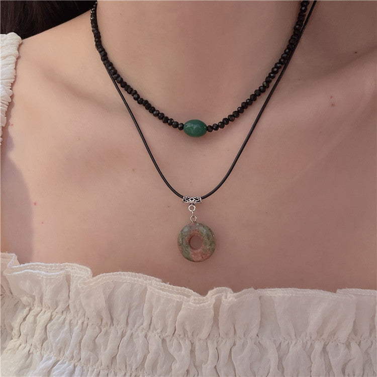 Pendentif fait à la main pour femme, Niche rétro, colliers de clavicule en bambou