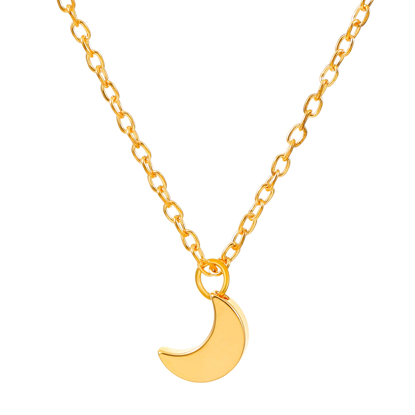 Women's Fashion Simple Thick Moon Pendant Jewelry Necklaces