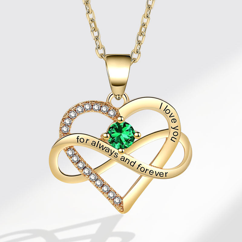 Colliers simples en forme de coeur avec micro incrustation de mode lettrage