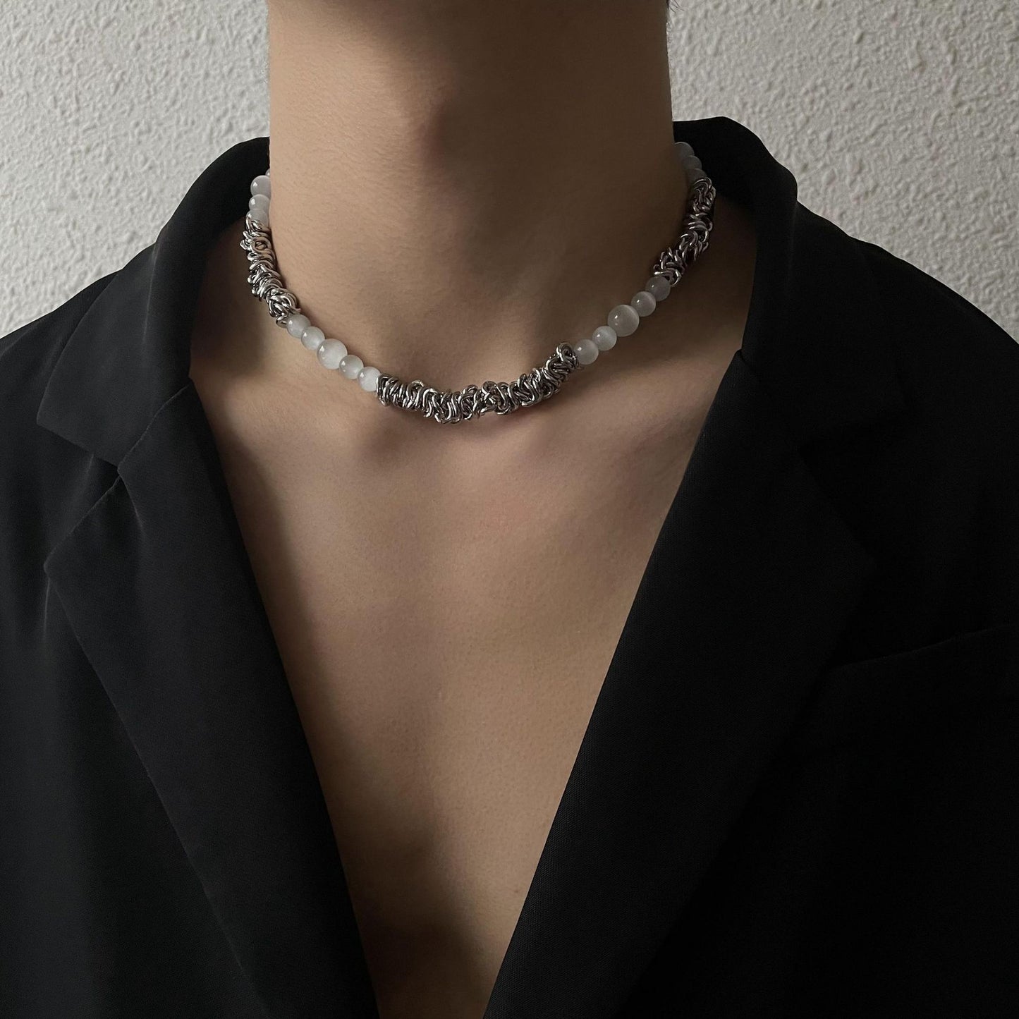 Colliers de luxe légers en opale pour hommes et femmes