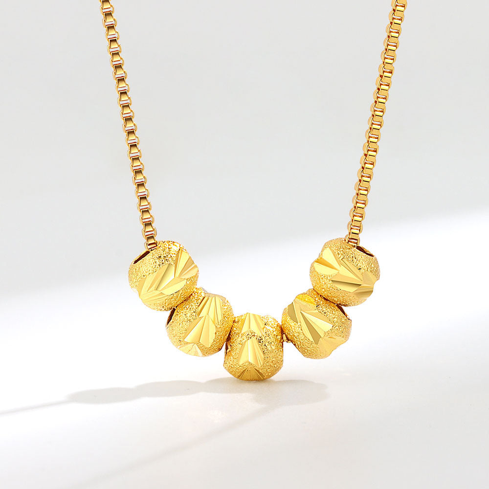 Five Blessings Carven Design Lucky Beads Clavicle Chain Necklaces