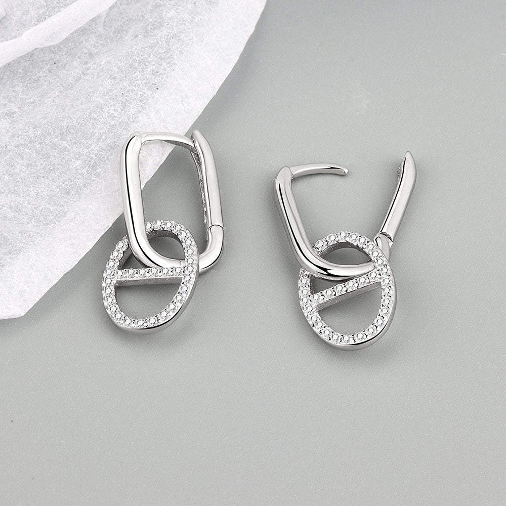 Women's Fashion Micro Inlaid Zircon Pig Nose Earrings