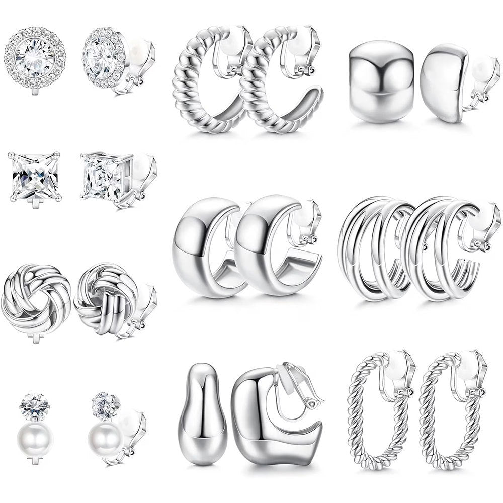 Women's Pearl Rhinestone Shaped Retro High-grade Without Ear Clip