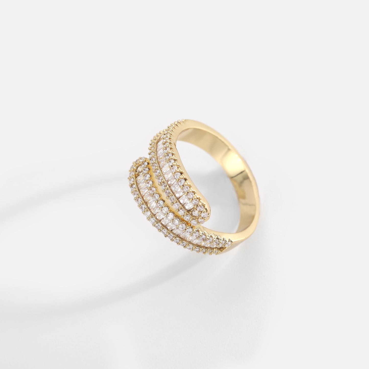 Women's Plated Trinket Brass Strip Zircon Jewelry Shiny Rings