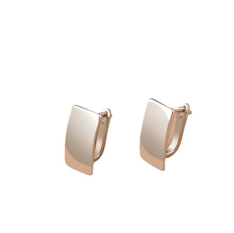 Fashion Simple Rose Gold Square Clip Ear Buckle