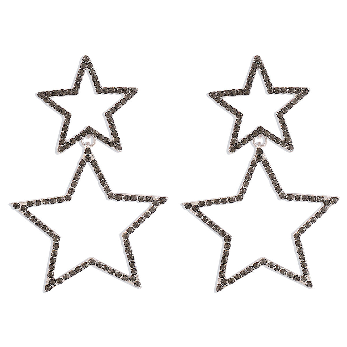 Women's Sexy Group Style Fashion Rhinestone Five-pointed Earrings