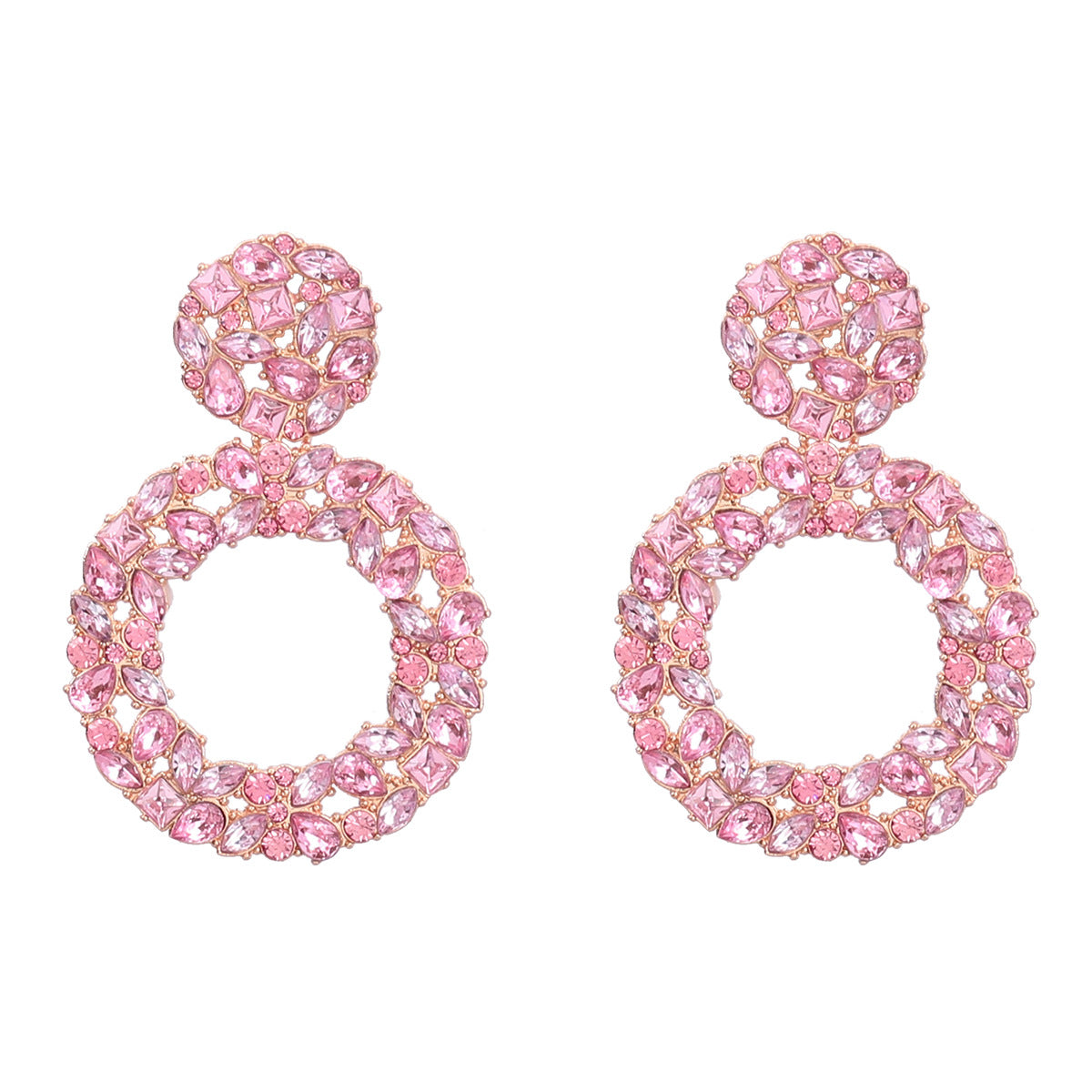 Women's Crystals Alloy Jeweled Trendy Round Full Earrings