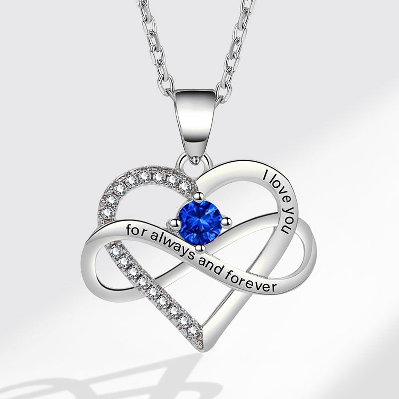 Colliers simples en forme de coeur avec micro incrustation de mode lettrage