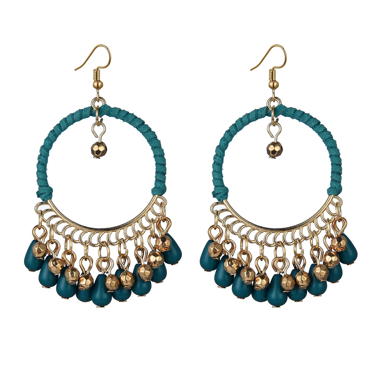 Style Elegant Hand-woven Bohemian Retro Round Water Earrings