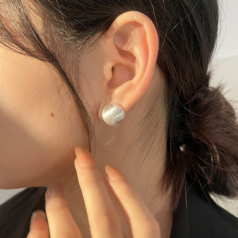 Brushed Temperament Ball Female Frosty Style Earrings