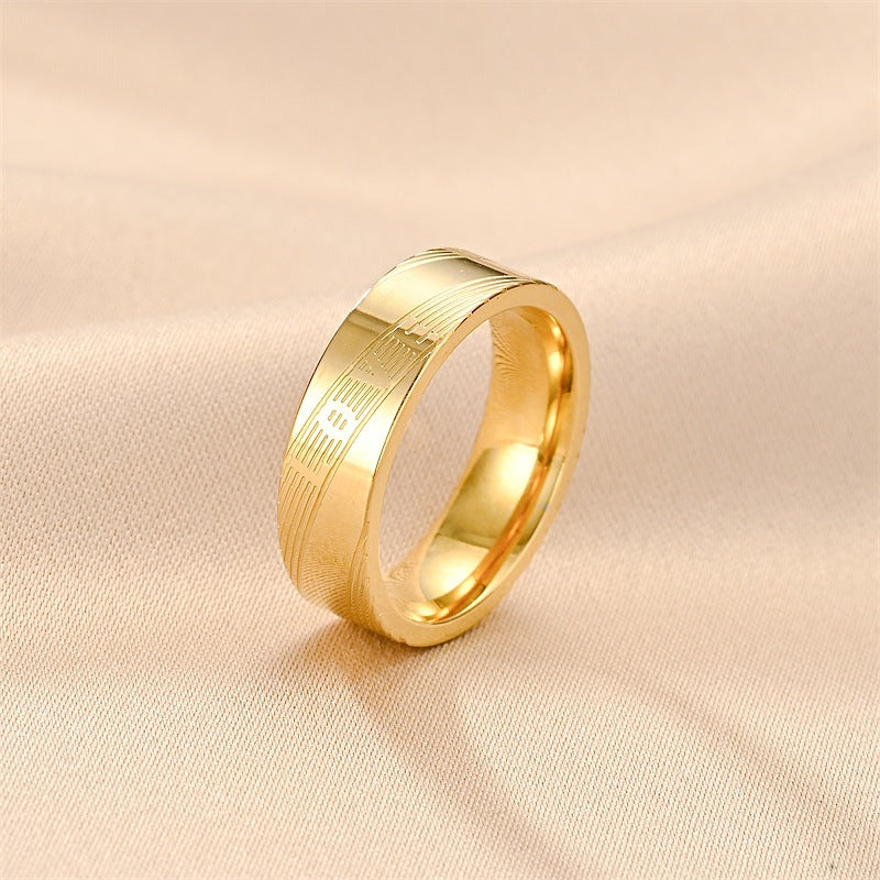 Affordable Luxury Fashion Titanium Steel Couple Rings