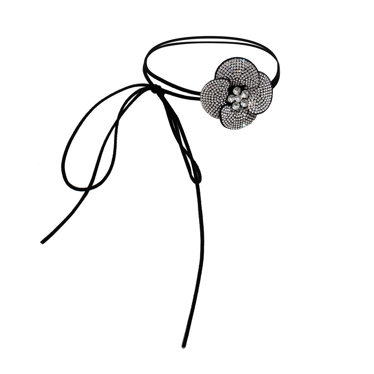Colliers simples rétro à collier de fleurs plein de diamants