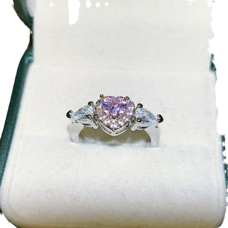 Women's Heart-shaped Love Zircon For Fashion Rings
