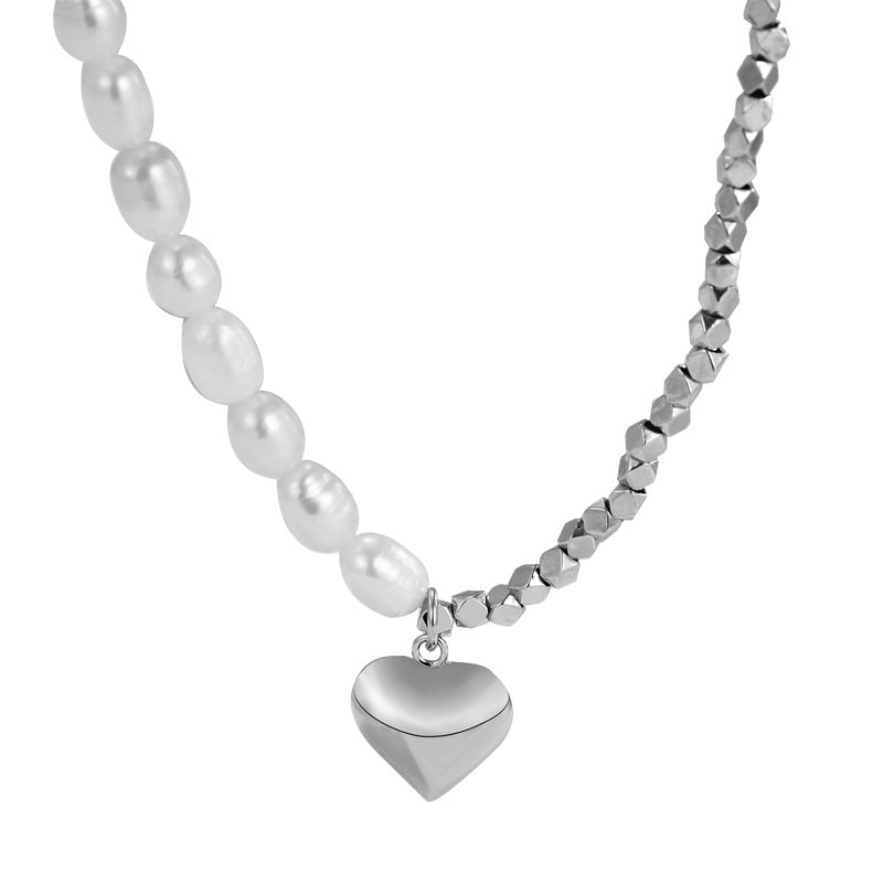 Colliers de luxe en perles d'eau douce pour femmes, petits morceaux d'amour légers