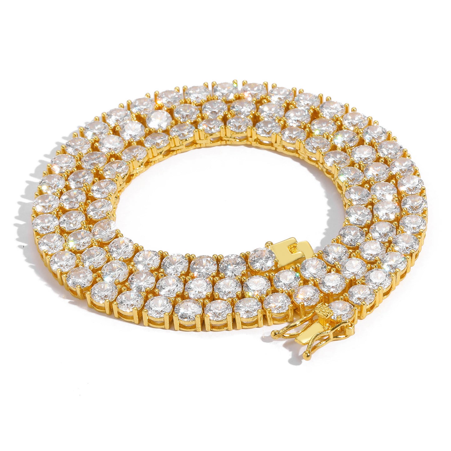Men's Hip Hop Tennis Chain Single Row Necklaces