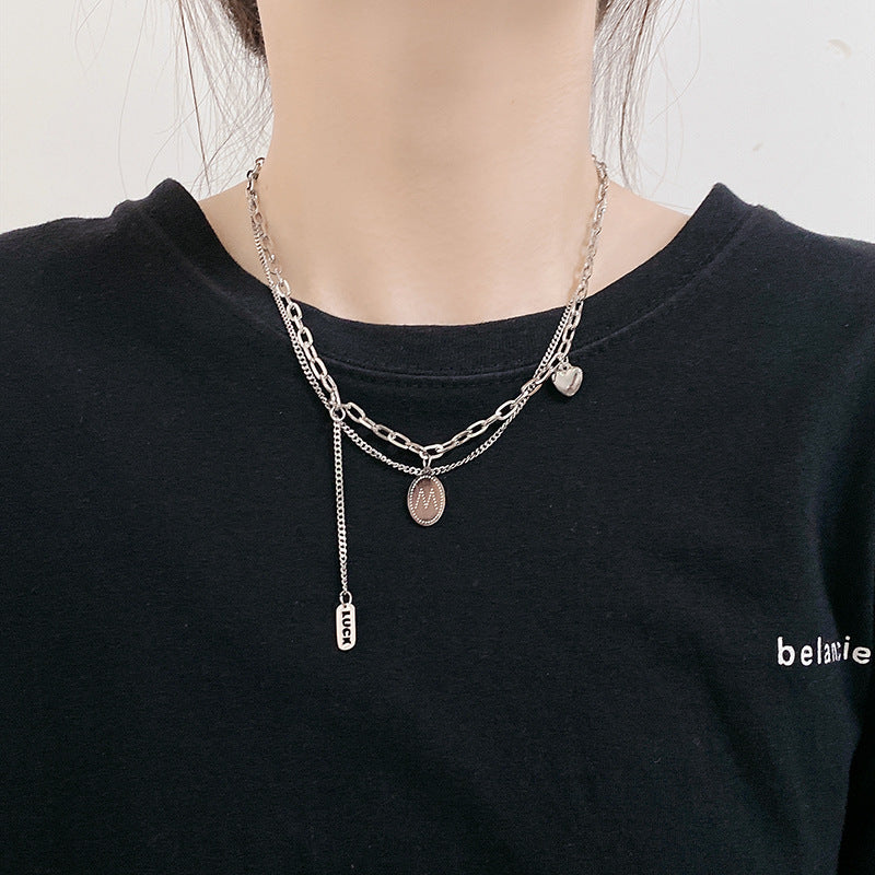 Women's & Men's Titanium Steel Letter And Cold Wind Necklaces