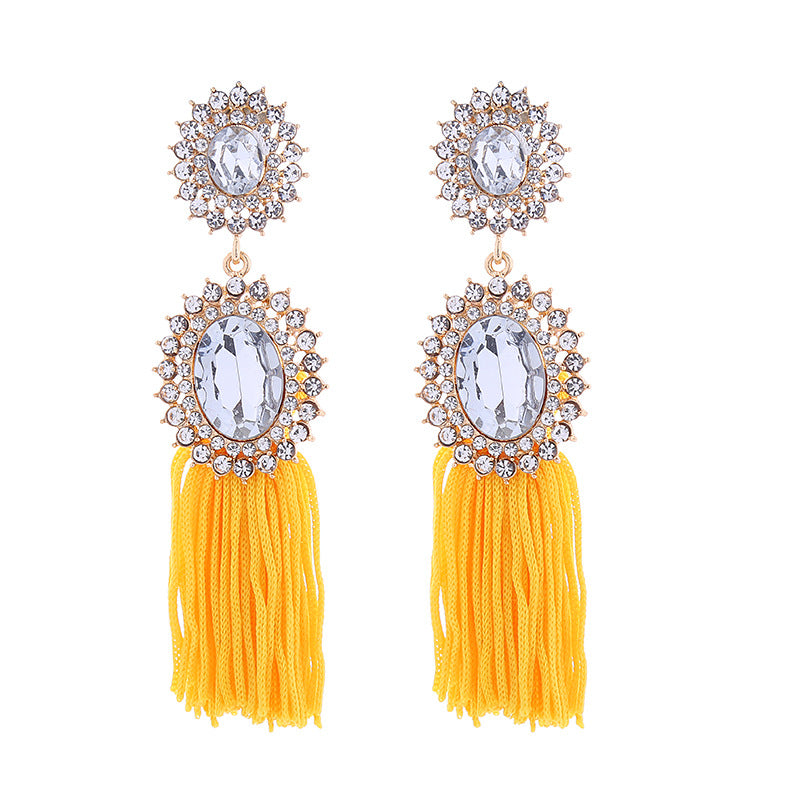 Alloy Long Fringe Bohemian Niche Creative Retro Earrings