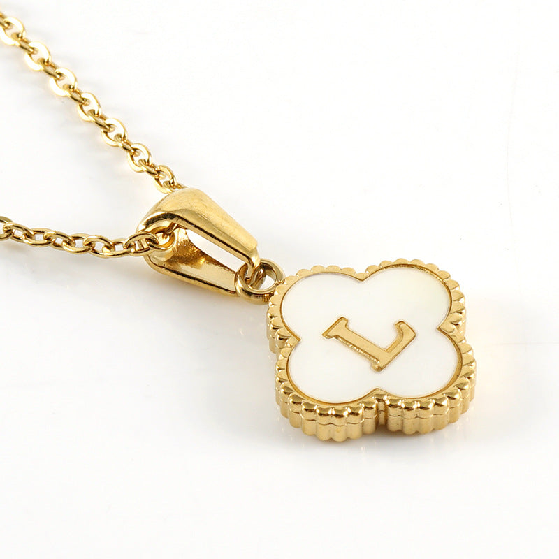 Women's Four-leaf Clover Pendant Stainless Steel Gold Necklaces